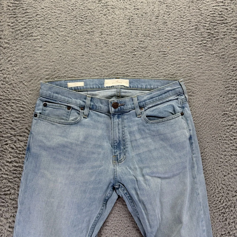Hollister Jeans Mens 34x32 Blue Cotton Denim Straight Travel Workwear Stretch